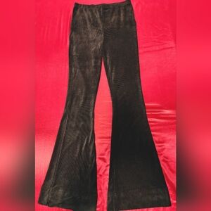 Streetwear Society Black Velvet Flared Pants